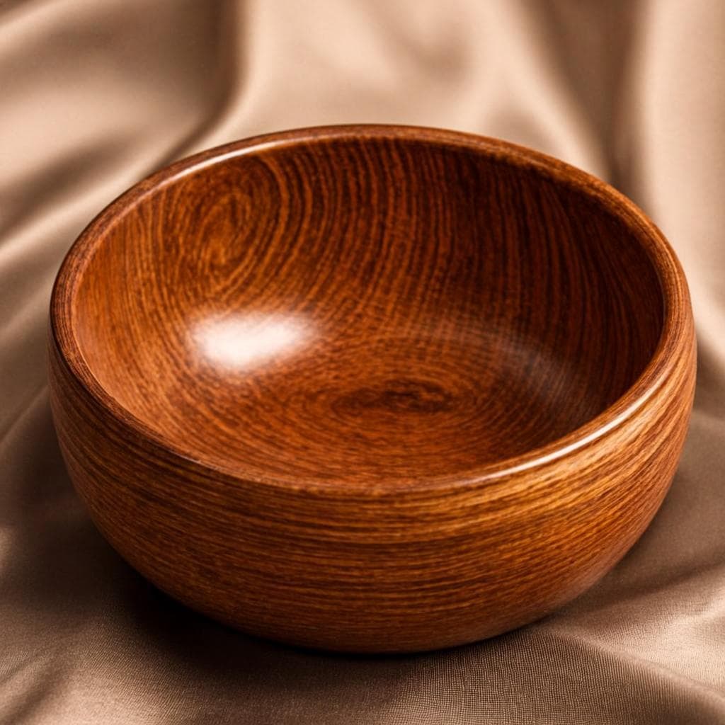 Bol en bois de teck sculpté — vue alternative