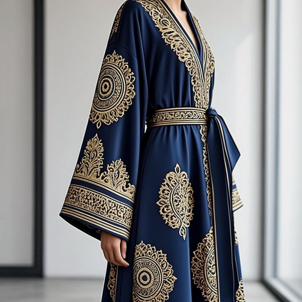 Bazin damassé indigo — vue alternative