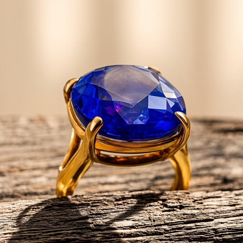 Bague tanzanite or blanc — vue alternative